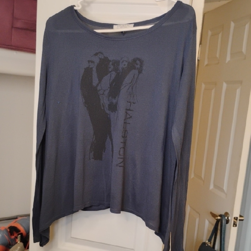 Halston Heritage Blue Long Sleeve Tee